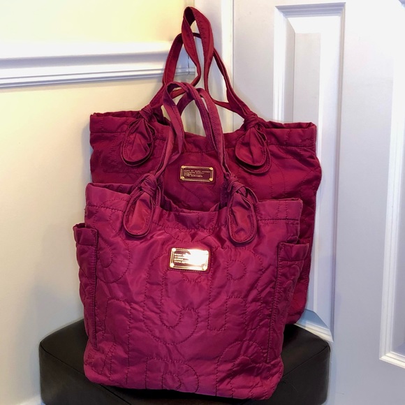 MARC JACOBS Workwear Hot Pink Quilted Tote Bag w Embroidered Logo - Picture 11 of 11